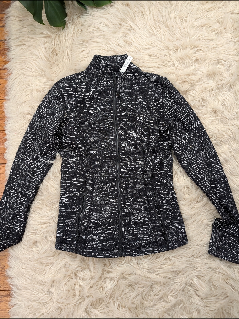 Lululemon Define Jacket Reflective Size 8 Black White Zip Up